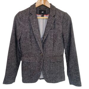 H&M Tweed Tailored Fit Button Blazer - Women's Size 4